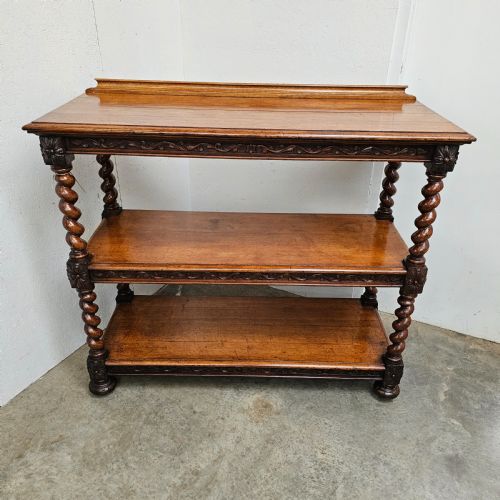 fig 1. 19th Century English Carved Oak Three Tier Buffet