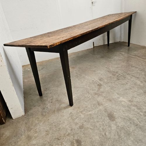 fig 1. Long Rustic Pine & Oak Two Plank Harvest Table (9.5ft)
