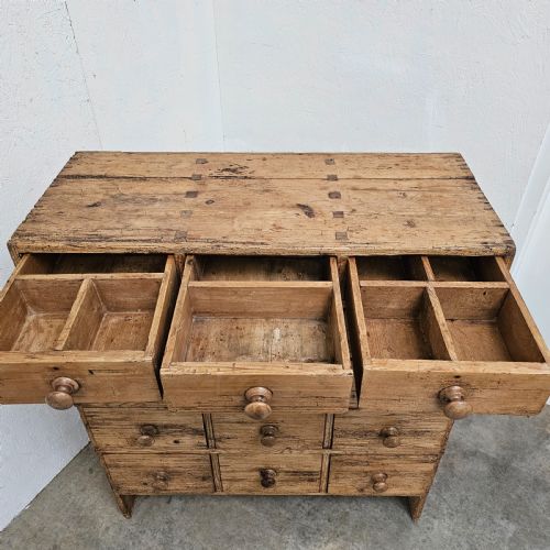fig 2. English Pine Bank of 15 Drawers