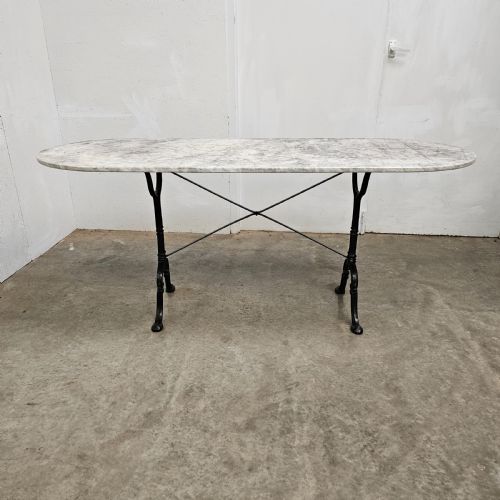 fig 1. Long French Marble & Iron Bistro Table