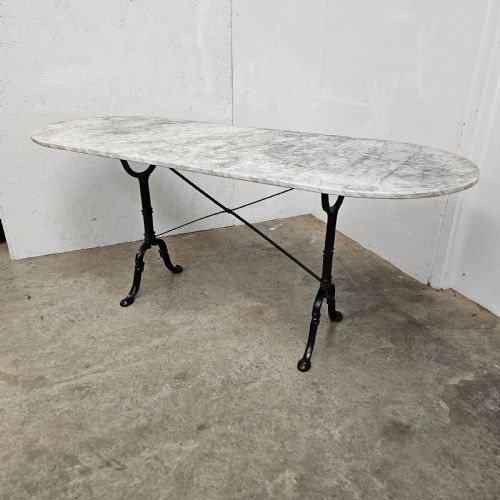 fig 2. Long French Marble & Iron Bistro Table
