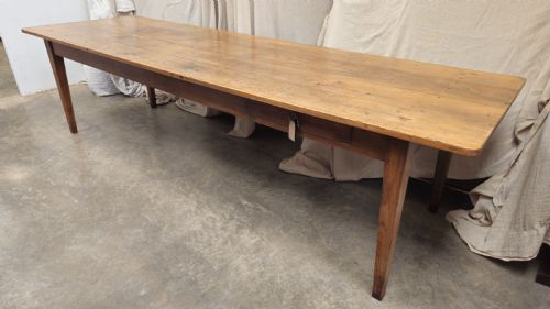 fig 2. Long French Pine & Oak Community Hall Table (3 Meters)