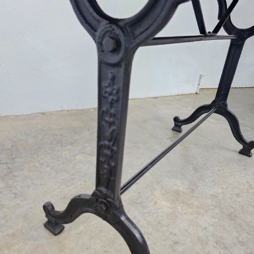 FRENCH OAK IRON BISTRO TABLE - ADDITIONAL PHOTO 3