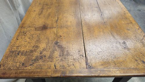 fig 2. Stunning French Pear & Oak Farmhouse Table - Two Board Top