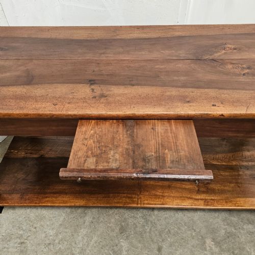 fig 2. Substantial Two-Tier Walnut Worktable (Two-Board Book- Matched Top)