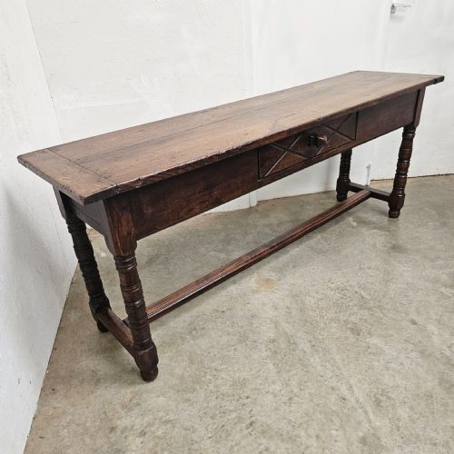 fig 1. French Oak Serving Table With Carved Drawer