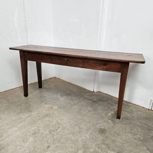French Oak Serving Table with Drawer