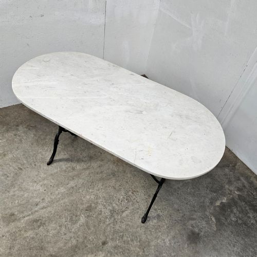 fig 1. French D-End Marble & Iron Bistro Table