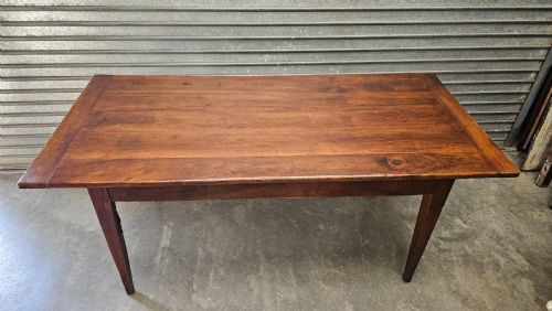 fig 1. 19th Century Cherry Dining Table With Drawer