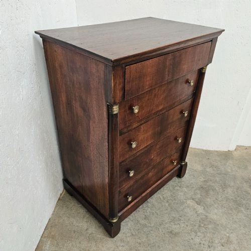 FIVE DRAWER FRENCH EMPIRE CHEST - ADDITIONAL PHOTO 4