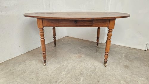 French Oak & Beech Oval Kitchen Dining Table