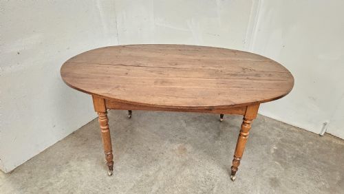 fig 1. French Oak & Beech Oval Kitchen Dining Table