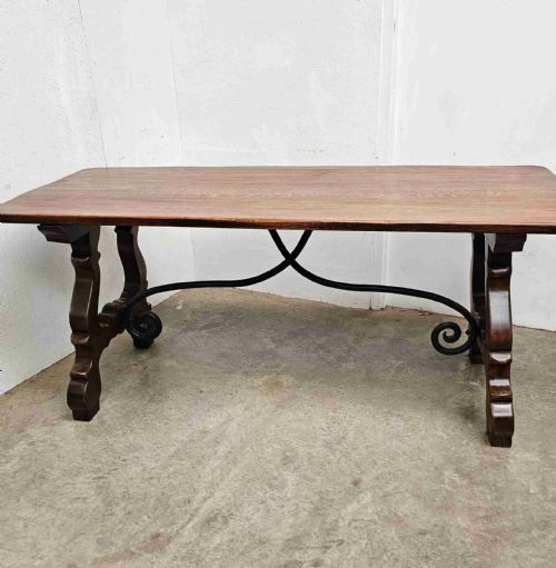 fig 1. Spanish Oak Trestle Table