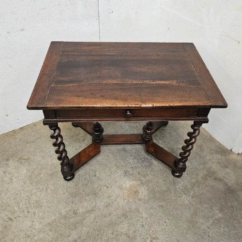 FRENCH WALNUT BARLEY TWIST TABLE - ADDITIONAL PHOTO 1