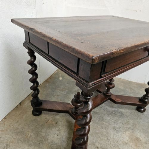FRENCH WALNUT BARLEY TWIST TABLE - ADDITIONAL PHOTO 3