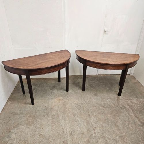 fig 1. Pair of 19th Century English Demi-Lune Console Tables