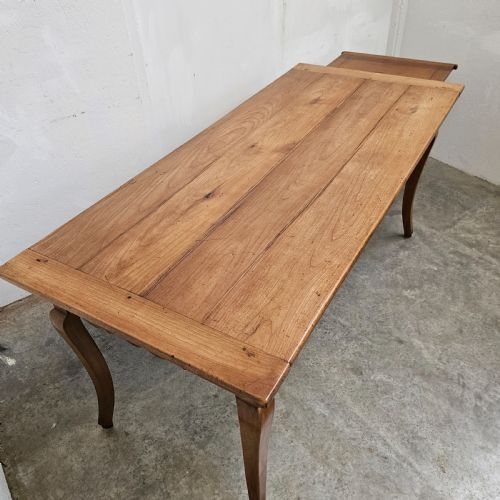 fig 2. French Faded Cherry Dining Table With Drawer & Slide