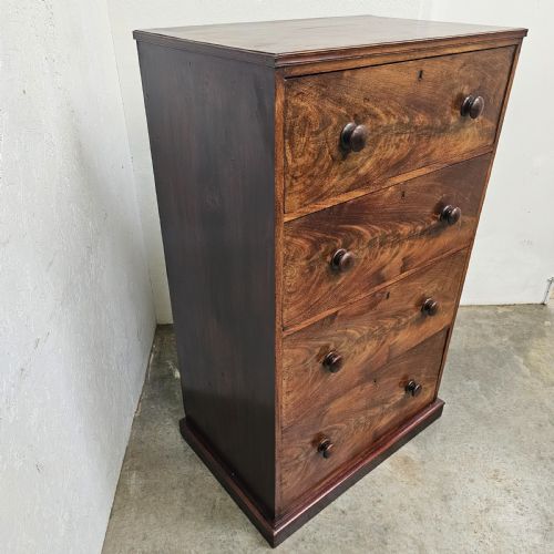 fig 2. Tall English Four Drawer Mahogany Chest