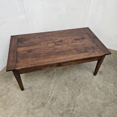fig 2. French 19th Century Oak Low Table With End Drawer