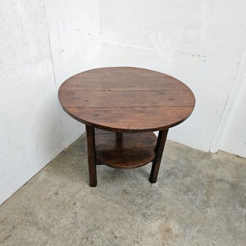 fig 2. Oak Cricket Table With Shelf
