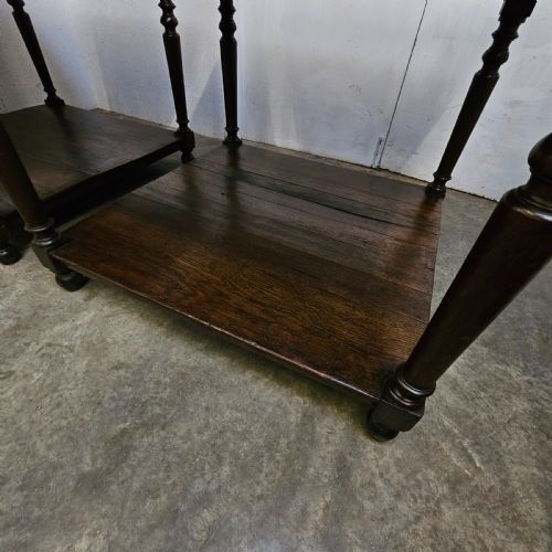 PAIR OF FRENCH OAK TAILORS SHOP DISPLAY TABLES - ADDITIONAL PHOTO 1