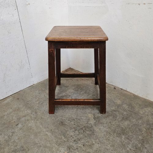 French Oak Square Stool