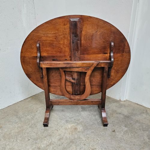 fig 1. French Oval Walnut Wine Tasting Table