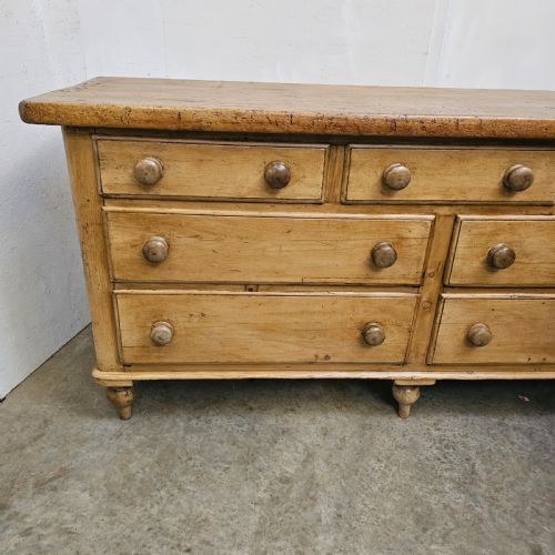 fig 1. 19th Century English Pine Seven Drawer Sideboard