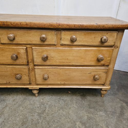 fig 2. 19th Century English Pine Seven Drawer Sideboard