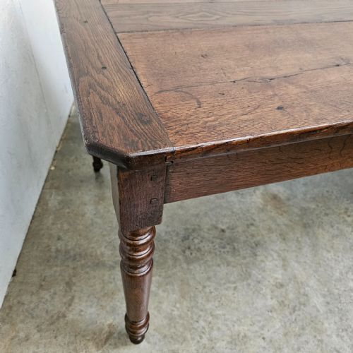 fig 1. French Oak Turned Leg Dining Table With Drawer