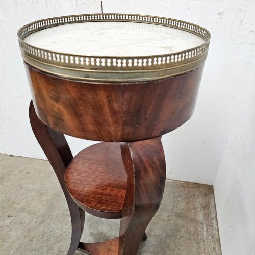 FRENCH MAHOGANY BRASS MARBLE STAND - ADDITIONAL PHOTO 1