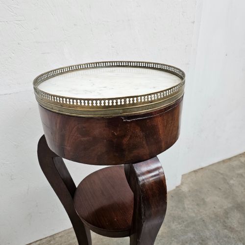 FRENCH MAHOGANY BRASS MARBLE STAND - ADDITIONAL PHOTO 2