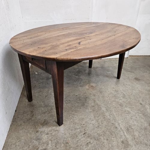 fig 2. Exceptional 19th Century French Faded Walnut Dropleaf Table