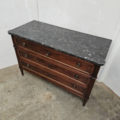 DIRECTOIRE STYLE FOSSIL MARBLE COMMODE - ADDITIONAL PHOTO 2