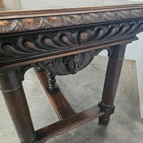 FRENCH CARVED WALNUT RENAISSANCE REVIVAL CENTRE TABLE - ADDITIONAL PHOTO 4