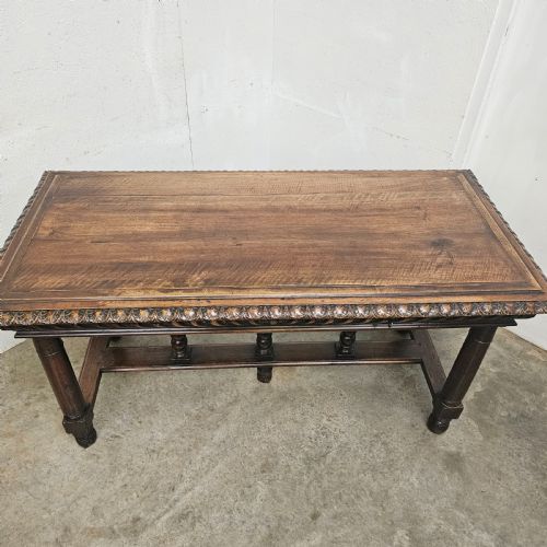 FRENCH CARVED WALNUT RENAISSANCE REVIVAL CENTRE TABLE - ADDITIONAL PHOTO 5