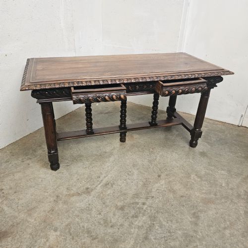 FRENCH CARVED WALNUT RENAISSANCE REVIVAL CENTRE TABLE - ADDITIONAL PHOTO 7