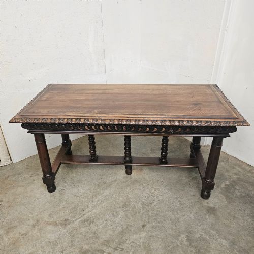 FRENCH CARVED WALNUT RENAISSANCE REVIVAL CENTRE TABLE - ADDITIONAL PHOTO 8