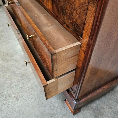 fig 1. Louis Philippe Figured Walnut & Marble Commode
