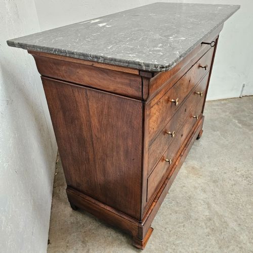 fig 2. Louis Philippe Figured Walnut & Marble Commode