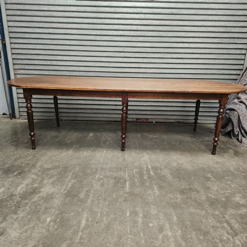 French Oak D-end Dining or Conference Table (9.5ft)