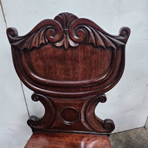 fig 1. Pair of William IV English Mahogany Hall Chairs