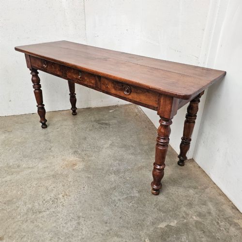 fig 1. French Walnut Three Drawer Console
