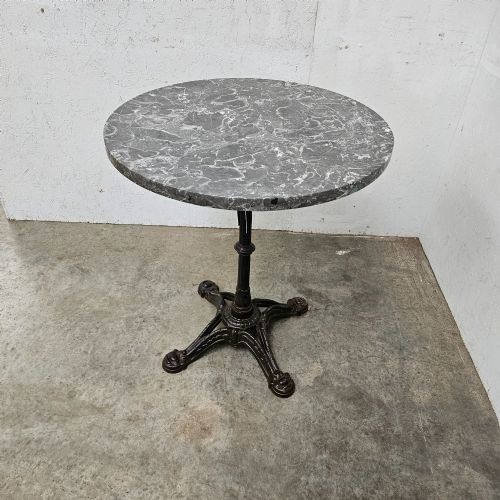 FRENCH MARBLE IRON CAFE TABLE - ADDITIONAL PHOTO 2
