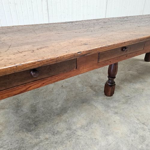EXCEPTIONAL 3M CHESTNUT AND PINE FARMHOUSE TABLE 8 DRAWERS - ADDITIONAL PHOTO 7