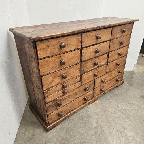 fig 2. English Pine Bank Of 17 Drawers