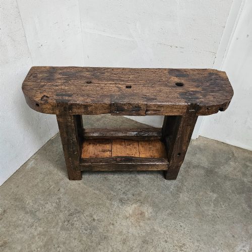 SMALL PRIMITIVE FRENCH ELM WORKBENCH - ADDITIONAL PHOTO 3