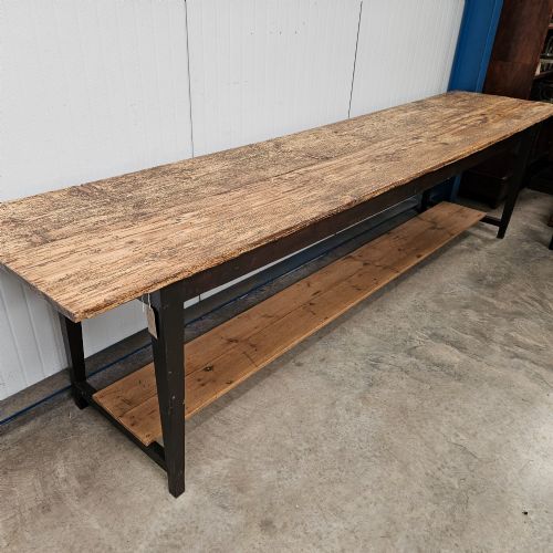 LONG TWOTIER PINE OAK HARVEST TABLE 95FT - ADDITIONAL PHOTO 3