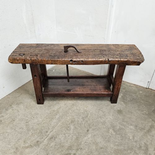 FRENCH OAK CRAFTSMANS WORKBENCH WITH CLAMPING BAR - ADDITIONAL PHOTO 3