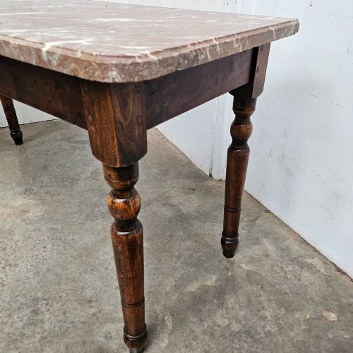 FRENCH MARBLE TOP PATISSERIE DISPLAY TABLE CONSOLE - ADDITIONAL PHOTO 1
